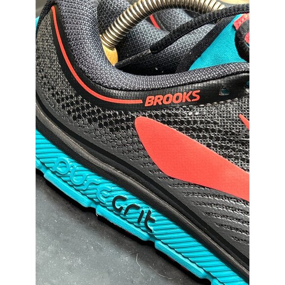Brooks PureGrit 6 Womens Trail Running Shoes Black/Red Size 10 Cushioned Grip - Picture 2 of 10